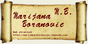 Marijana Boranović vizit kartica